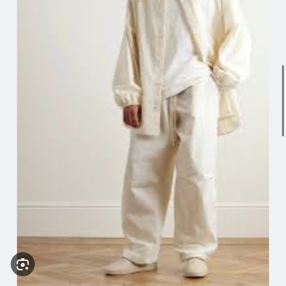 FEAR OF GOD ESSENTIALS Straight Leg Appliquéd Cotton-Blend Drawstring Trousers - Picture 2 of 9